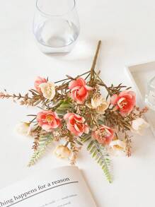 1pc/3pcs Artificial Flowers Silk Roses Plum Blossom Bouquet Faux Rose Bundle For Vase Filler Spring Summer Home Party Table Decor Centerpieces Wedding Decoration Gifts Birthday Graduation