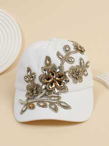 1 件女士水钻装饰棒球帽，Y2K 时尚风格派对帽，四季皆宜 - 貼鑽棒球帽 - 查看 2