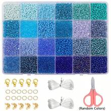 5200pcs 3mm Glass Seed Jewelry Making Kit For DIY Handicrafts And Bracelet, Necklace, Earrings, Ring Jewelry Making, Beading Set Box For Beginners (Random Colors)