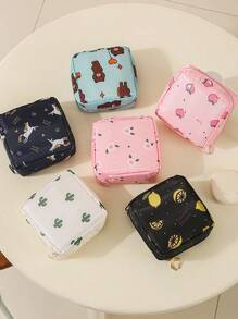 1 Peça Bolsa de Armazenamento de Absorventes Higiênicos, Necessaire Portátil de Grande Capacidade, Estilo Minimalista, Tecido Impermeável para Armazenar Absorventes Higiênicos, Protetores Diários e Tampões, Vibes Boho