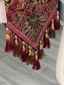 1 块米色咖啡桌布，适用于控制台桌、电视柜、橱柜、入口通道、极简主义和复古风格