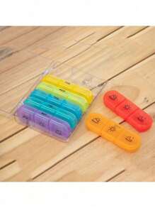 Boîte à médicaments noire avec 21 compartiments pour sept jours par semaine, boîte à médicaments hebdomadaire en plastique portable avec compartiments