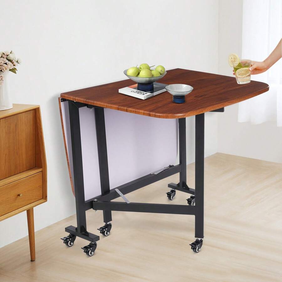 YUNRUX Folding Tables - Brown - View 1