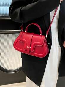 Bolso de estilo universitario, estilo minimalista, para llevar a mano o al hombro, versátil y portátil, útil y llamativo, con bloqueo de color y de estilo universitario