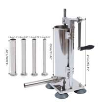 kangten 3L Commercial Sausage Stuffer Meat Filler Machine Stainless Steel+ Filling Tubes - Silver - View 3