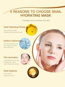 5pcs Snail Essence Deep Cleansing & Moisturizing Mask 25ml, Repairing And Anti-Aging, Low Allergenicity, Containing Snail Secretion Filtrate, Tea Extract, And Glycerin, Suitable For Morning And Night Use, Unisex For All Skin Types