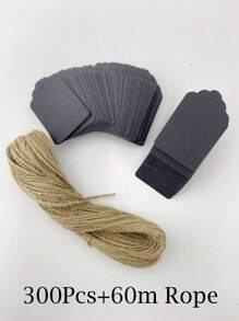 100pcs, Kraft Paper Gift Labels With Yellow Rope, Blank Commodity Price Hanging Labels, Bulk Brown Labels For Wedding, Birthday, Holiday And Party Gifts, Arts And Crafts Packaging, DIY Gift Decoration Labels And Hanging Decorations.