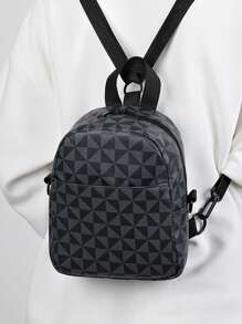 [Two Kinds Of Back Method, Can Be Oblique Back, Can Be Shoulders] Highly Attractive Level Level Leather Texture Backpack New Casual Retro Backpack National Style Simple [Zipper Direction Is Free] Suitable For Teen Summer Casual Outdoor Athletic Or Vacation Travel Or Graduation Gifts Or Birthday Dress Accessories