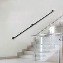 YUNRUX 200cm/6.6Ft Handrails Handrail Black Railing With Non-Slip Stair Railing - Black - View 2