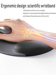 Hook-Shaped Silicone Wrist Mouse Pad Gradient Simple Thickening Ergonomic Mouse Pad With Wrist Rest Computer Mouse Pad To Relieve Pain Keyboard Wrist Rest With Coasters, Non-Slip PU Base, Mouse Pad With Wrist Support, Suitable For Laptop Keyboard Office