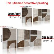3pcs Have Framed Canvas Painting And Poster, Ready To Hanging, Bohemian Style - Abstract Graphic Art Home Decor, Wall Art, Room Decor, Home Murals, Hd Printing, Ideal For Gifts, Living Room, Bedroom, Dining Room, Office Decoration Picture, With Frame Birthday Graduation