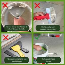 Plastic Curved Putty Knife Trowel - Multipurpose Manual Tool For Drywall Plaster Filling, Paint Scraping, Earth Moving, Construction - Multicolor - View 3