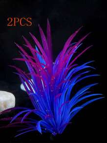 1 pieza Planta acuática artificial, decoración de acuario, accesorios para pecera - Multicolor - Ver 7