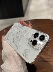 1pc Delicate Perforated High Transparency Animal Butterfly Printed Thick Shockproof Protective Phone Case Compatible With IPhone 16/11/16pro/16plus/16promax/16e/15Promax/13/14/12/XS/XR/7G/8P, Galaxy S25/S25PLUS/S25 Ultra - Multicolor - View 7