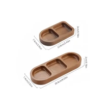 1pc Wooden Compartment Seasoning Tray, Multi-Size Serving Dish, Snack Plate, Jewelry Storage Tray, Home Use