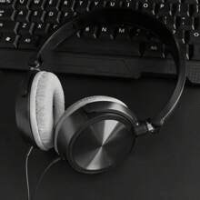 Auriculares con cable de 3.5 mm, estéreo con graves, plegables con micrófono, ajustables, adecuados para PC, MP3, móviles