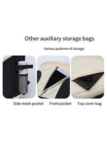 1PC Daily Sports Training Backpack With Large Capacity And Light Weight, Badminton Backpack, Tennis Racket Bag, Basketball Bag, Independent Shoe Compartment, Outdoor Sports Backpack, Contrasting Color Design, Fashionable And Simple, Versatile Backpack, Suitable For Fitness, Yoga, Outdoor Sports, Short-Distance Travel