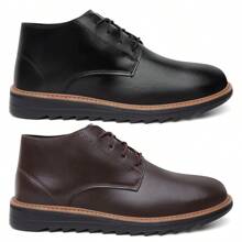 Kit Masculino 02 Pares De Bota Cano Médio Derby Amarração Solado Tratorado Acompanha Palmilha Brinde Numeração Especial 37 Ao 46 Cor Café Preto