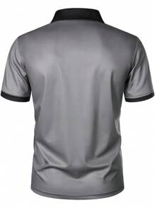 Summer Men Short Sleeve Lapel Stripe Polo Shirt Men Fashion 100% Polyester Polo Shirt Tops