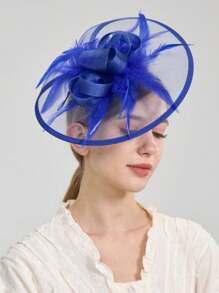 1 bucă pălărie fascinatoare pălărie cu pene, ceai, petrecere, curse de cai pentru femei, pălărie Kentucky Derby pentru femei și fete