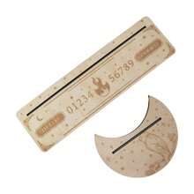 Soporte de madera para cartas de tarot con forma de luna y base rectangular, de 24,7 x 7,3 cm, para herramientas de adivinación de brujas
