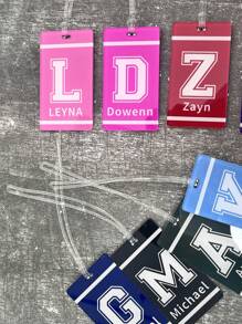 1pc Customized Acrylic Luggage Tag, Customizable With Letter And Name - Blue - View 4