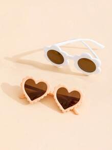 2pcs/Set Kids Fashion Fashion Glasses - Suitable As Photo Props, For Travel, Outdoor Activities - Multicolor - View 3