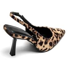 Mid-Heel Slingback Pumps - Leopard - View 4