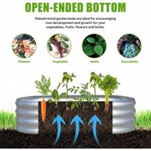 Galvanized Raised Garden Bed, 4x2x1ft Oval Metal Planter Box For Planting Outdoor Plants Vegetables - 灰色 - 查看 10