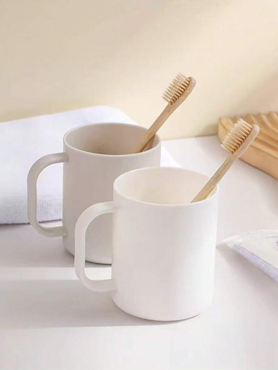 1pc Simple Household Toothbrush Cup, Rinse Cup, Wash Cup, Plastic Toothbrush & Wash Cup Home Bathroom Decor Summer - Multicolor - View 1