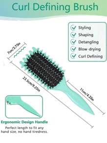 Cepillo definidor de rizo 2025 - Cepillo sin tirones para estilizar y desenredar los rizos de hombres y mujeres - Antiencrespamiento, uso en seco y húmedo, cepillo de pelo, peine, herramientas para el cabello, productos y accesorios para la peluquería, salón de belleza, artículos de viaje esenciales