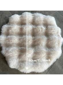 Alfombra redonda de felpa esponjosa, suave y de color crema, linda almohadilla decorativa para cama de mascota, silla, taburete, cojín de silla de oficina, cojín de asiento