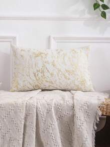 1pc Silver Thread Snowy Organza Jacquard Pillowcase - Multicolor - View 8