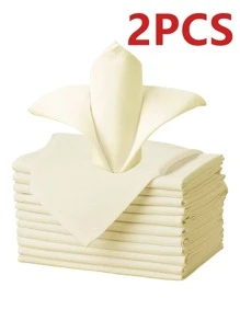 2/6/12 piezas Servilletas de color liso de poliéster, adecuadas para restaurantes, cocinas, bodas, banquetes, decoración de manteles, 40x40cm