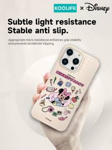 1 pieza Funda de teléfono con textura pintada con diseño creativo, lindo y de dibujos animados de Minnie Mouse de Koolife, diseño delgado compatible con Apple 16/16 ProMax/16 Pro/16 Pro/15/15 Pro/15 ProMax/15 Plus/14/13/12/11, resistente a golpes
