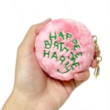 Miniso Harry Potter Hagrid's Cake Plush Keychain, Cute Pink Cake Shape, Embroidered Text Design, HP Fans' Keyring/Bag Decoration (1 PC) - Pink - View 4