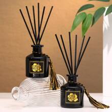 1 bottiglia/2 bottiglie Set diffusore di profumo senza fiamma, include 1 nappina e 6 bastoncini di bambù, ideale per la decorazione di casa e hotel