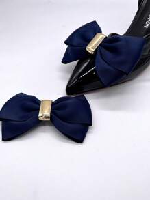 New Stylish Versatile Double Layered Ribbon Bowknot Decorative Shoe Clips, Fashion High Heel Sandals Accessories - Multicolor - View 16