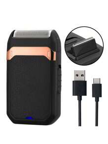 男士电动剃须刀，可充电多功能电动剃须刀带刷，男士家庭美发沙龙，圣诞礼物的高品质选择 - 銀色 - 查看 5