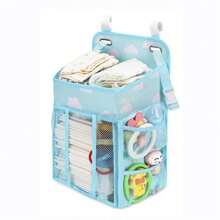 1pc New Baby Diaper Tote Bag, Large Capacity Bedside Hanging Organizer, Cute & Casual, Multi-Functional Storage Pouch - Multicolor - View 8