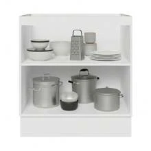 Gabinete Bajo Cocina Madesa Lux 70cm Sin Encimera Color Blanco/negro 01 - Blanco y Negro - Ver 4