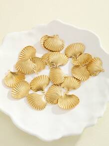 20pcs Fashion DIY Striped Shell Earring Accessories - Brass - View 1