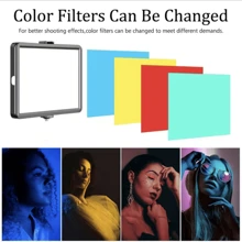 1pc LED Video Light Photography Selfie Dimmable Panel Lighting Photo Studio Live Stream Fill Lamp Three Color With Tripod Stand - Black - View 4