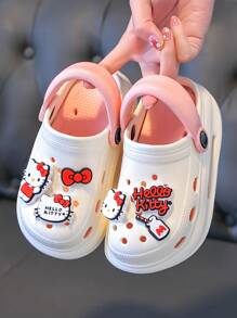 Sanrio 1 双女童舒适镂空凉鞋，学生一脚蹬鞋，儿童柔软透气多功能沙滩花园鞋 3-12 岁