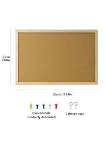 1/2 pezzi Lavagna in sughero con bordo in legno per appendere foto, decorazione, appunti e messaggi, dimensioni 30x20 cm, forniture scolastiche, ritorno a scuola