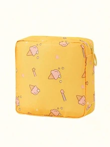 1 Peça Bolsa de Armazenamento de Absorventes Higiênicos, Necessaire Portátil de Grande Capacidade, Estilo Minimalista, Tecido Impermeável para Armazenar Absorventes Higiênicos, Protetores Diários e Tampões, Vibes Boho