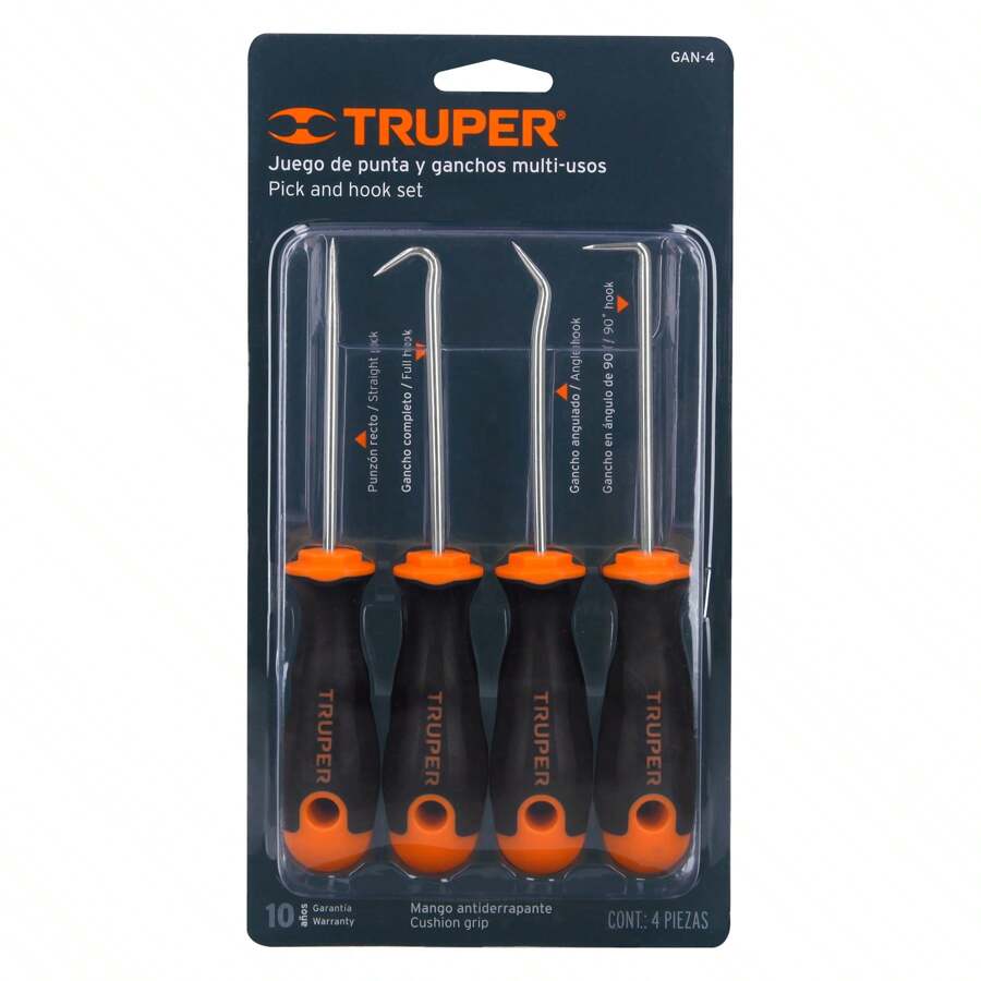 Set Of 4 Multipurpose Tips And Hooks, Truper - Black - View 1