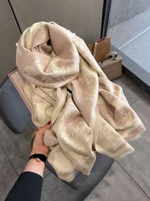 1 pieza de 65*185cm Bufanda/manta con estampado colorido de pájaros y flores, suave y cálida, de uso casual y multifuncional para dama, sensación de cachemira, regalo para salidas de invierno, bodas y vestidos de noche