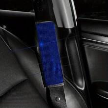 1pc Car Seat Belt Cover Shoulder Protection Set With Sparkling Rhinestone Leather Seat Belt Cover Suitable For All Cars - one-size - View 14