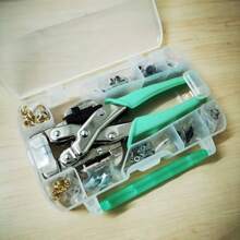 Set di attrezzi per occhielli e gommini da 3 e 5 mm, diametro 1/8" e 3/16", per pelle, borse, vestiti, cinture, biglietti e progetti fai-da-te - ideale per gli appassionati di bricolage e per i progetti creativi, per il ritorno a scuola e forniture scolastiche